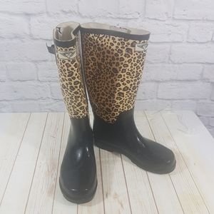 Forever Young Two Toned Cheetah Rubber Boot